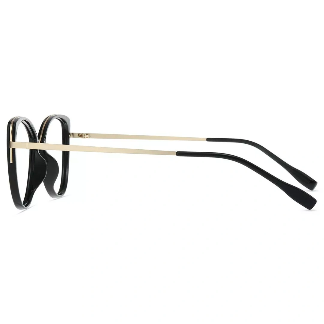Side view of hayes cat eye tr90 eyeglasses cr0122402 in black